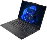 Lenovo ThinkPad E14 Gen 5 Laptop featuring a 14" WUXGA IPS display, Intel Core i7-13700H processor, 16GB RAM, 512GB SSD, Intel Iris Xe Graphics, English (EU) keyboard, FreeDOS, in Graphite Black. Model: 21JK00DAGQ.